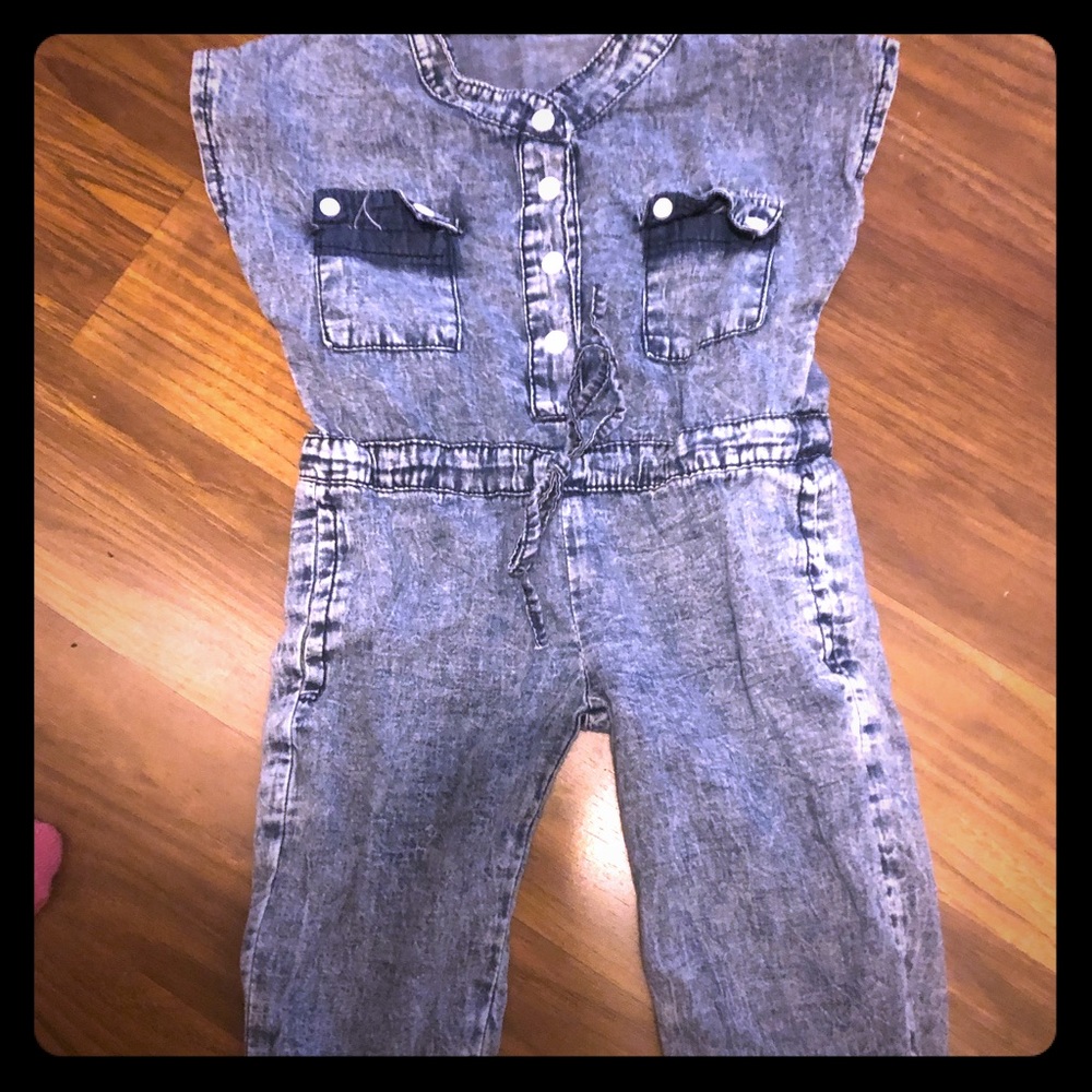 Toddler sleeveless pants Jumpsuit (Blue)